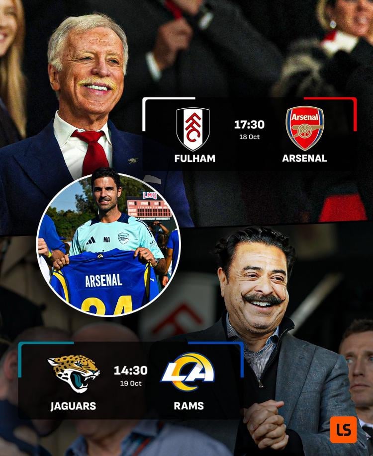 Shahid Khan and Stan Kroenke will battle twice this weekend. Saturday Fulham v Arsenal, Sunday Jaguars Vs Rams