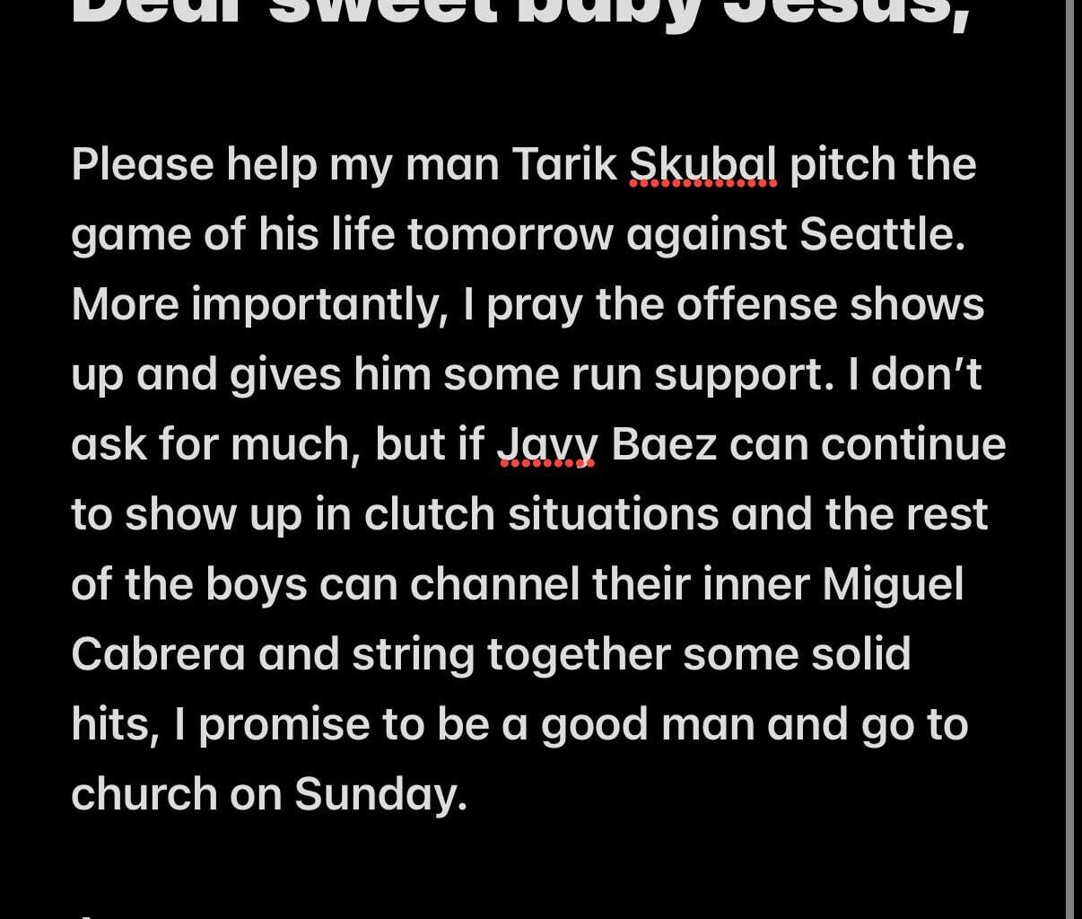 My prayer for tomorrow…