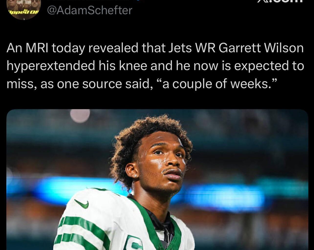 [Schefter] Garret Wilson will not play vs Panthers