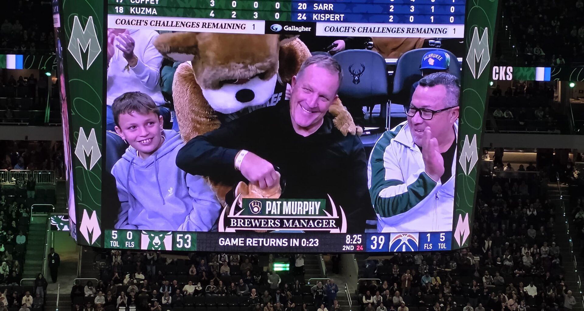 Bango Gave Murph Pancakes at Bucks Game