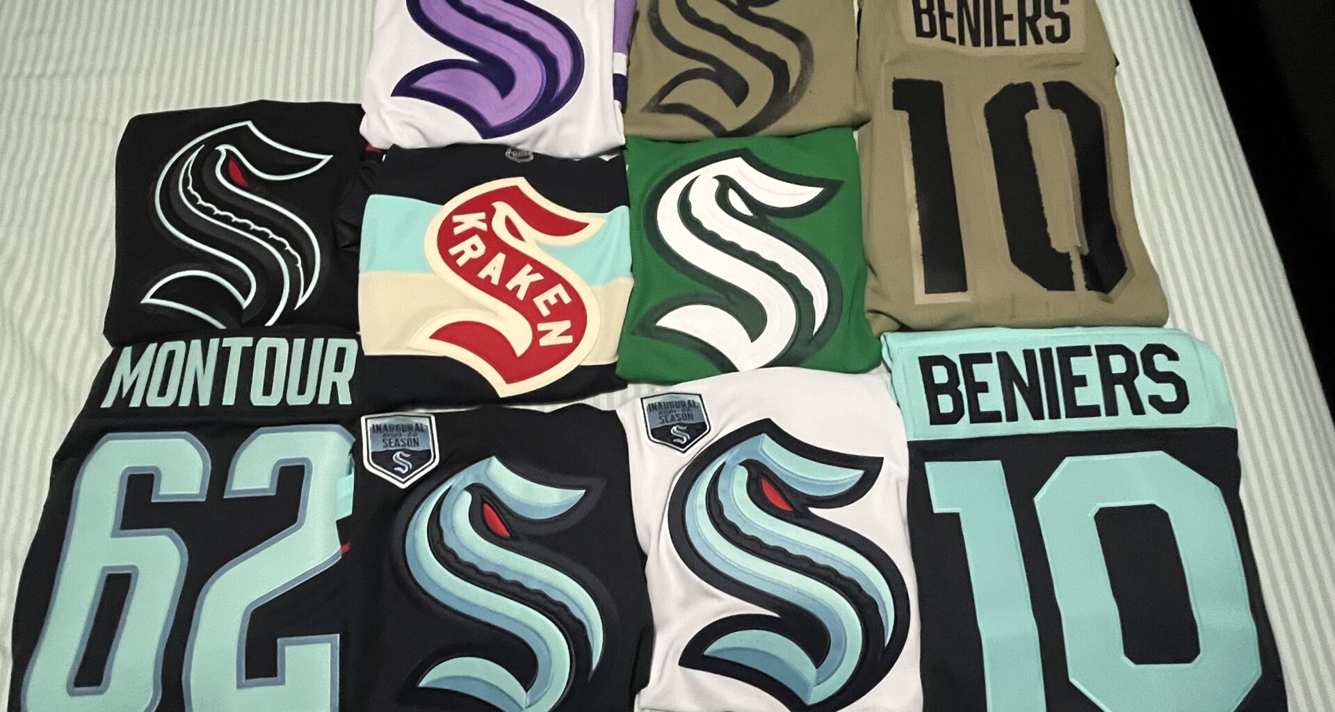 My Collection of Kraken Jerseys!