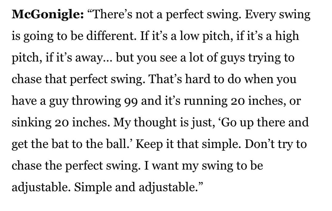 Kevin McGonigle talks hitting. He is currently in the Arizona Fall League splitting time between SS and 3B, hitting .313/.452/.531  (8 walks, 7 strikeouts)