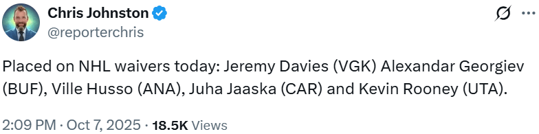 Do we loop back on Husso since we lost Ellis?