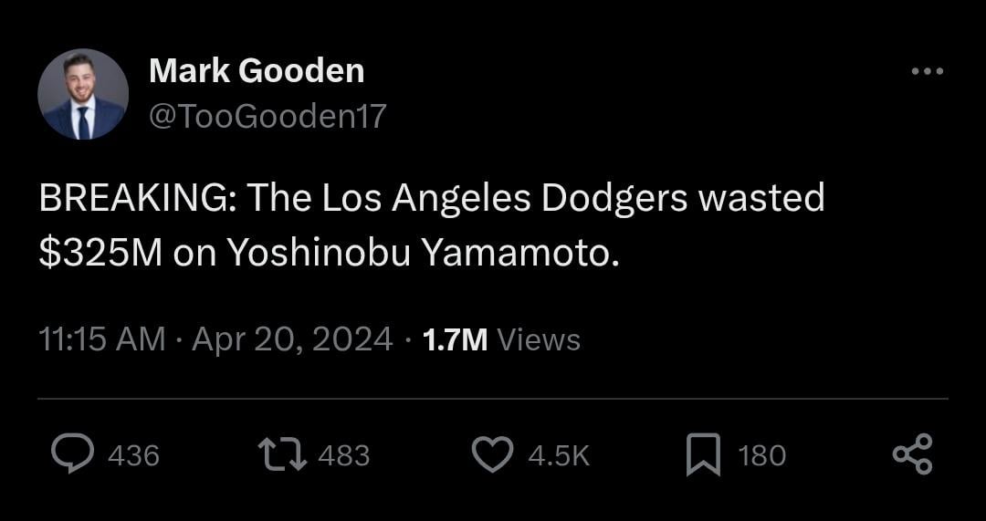 NY Mets Senior VP Beat Writer for the National Inquirer Mark Gooden a year ago on Yoshinobu Yamamoto.