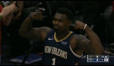 Zion Williamson dunks on Victor Wembanyama on first play of game