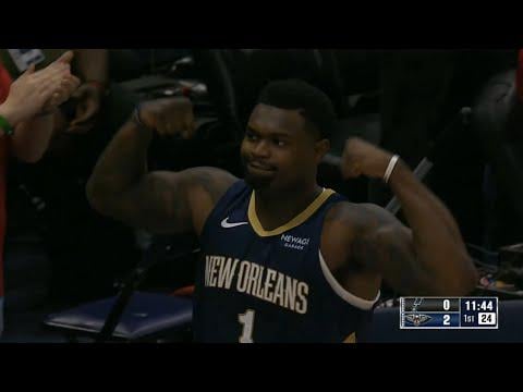 Zion Williamson dunks on Victor Wembanyama on first play of game