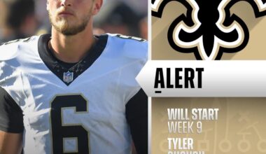 Saints to start QB Tyler Shough Week 9 vs. Rams. (via @rapsheet)