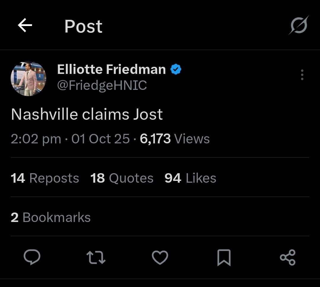 [Friedman] Nashville claims Tyson Jost
