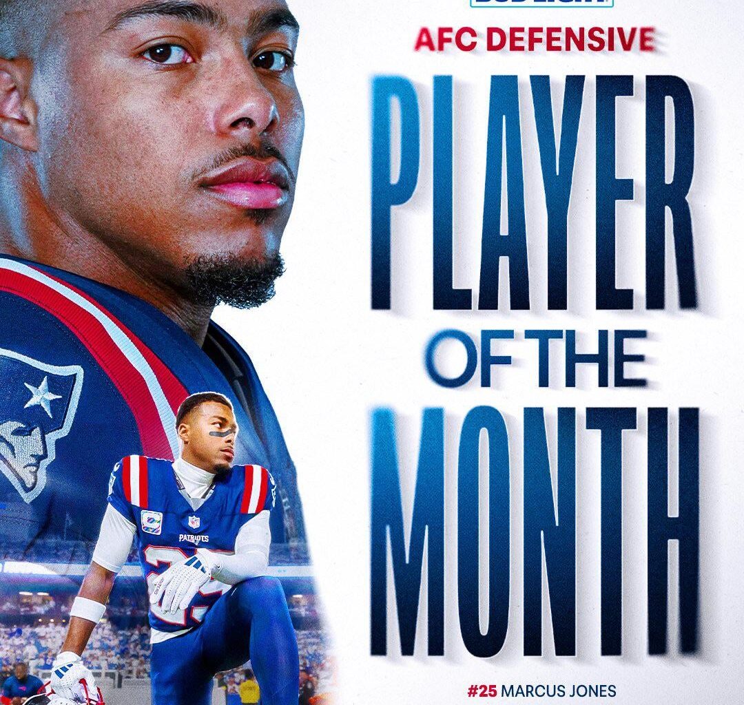 [Patriots] Marcus Jones AFC Defensive Player of the Month!