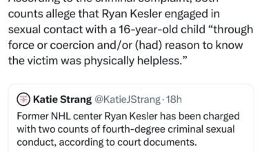 [Strang] According to the criminal complaint, both counts allege that Ryan Kesler engaged in sexual contact with a 16-year-old child “through force or coercion and/or (had) reason to know the victim was physically helpless.”