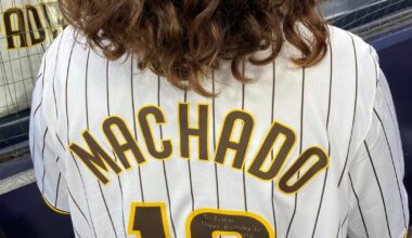 [Levitt] Some backstory: Albert Pujols' daughter, Esther, celebrated her birthday in San Diego to see one of her favorite players Manny Machado. Machado gifted her with a signed jersey and batting gloves.