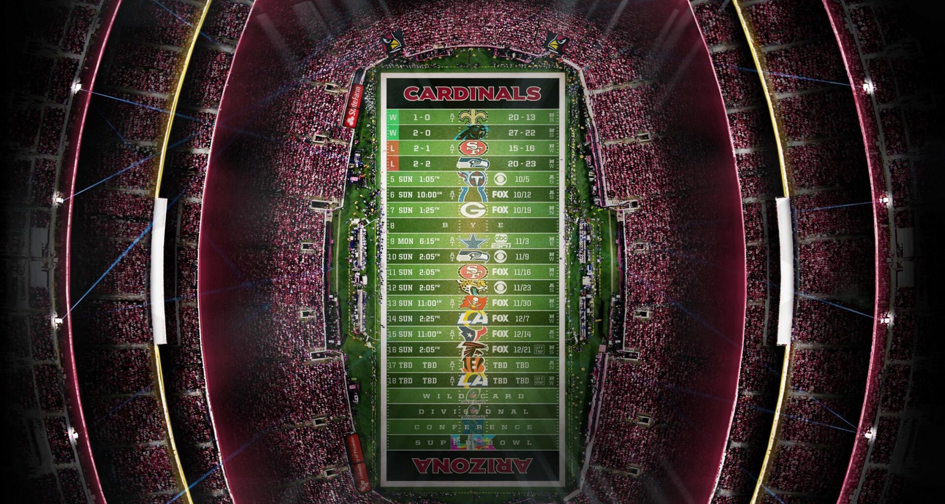 2025 - Stadium Schedule - Wk 4 - Cardinals (2-2)