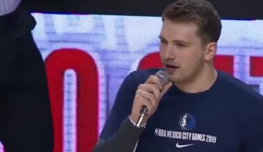 Luka Doncic and Blake Griffin address the Mexican crowd in Spanish