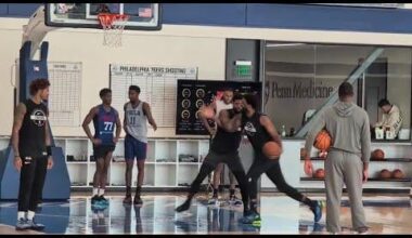 Embiid 1v1 during practice