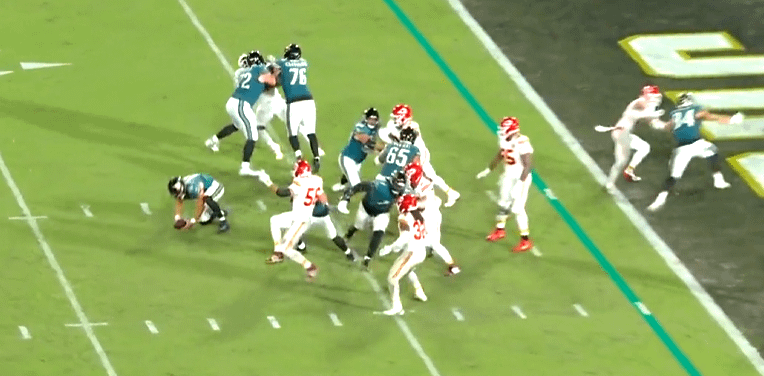 Just a picture of Chris Jones just standing there during the Trevor Lawrence fumble.