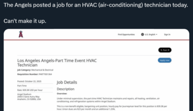 The Angels posted a job for an HVAC hiring today after Sam Blum grilled a hole in Perry Minasian LMAOOOOOOOOOOOO u cannot make this shit up