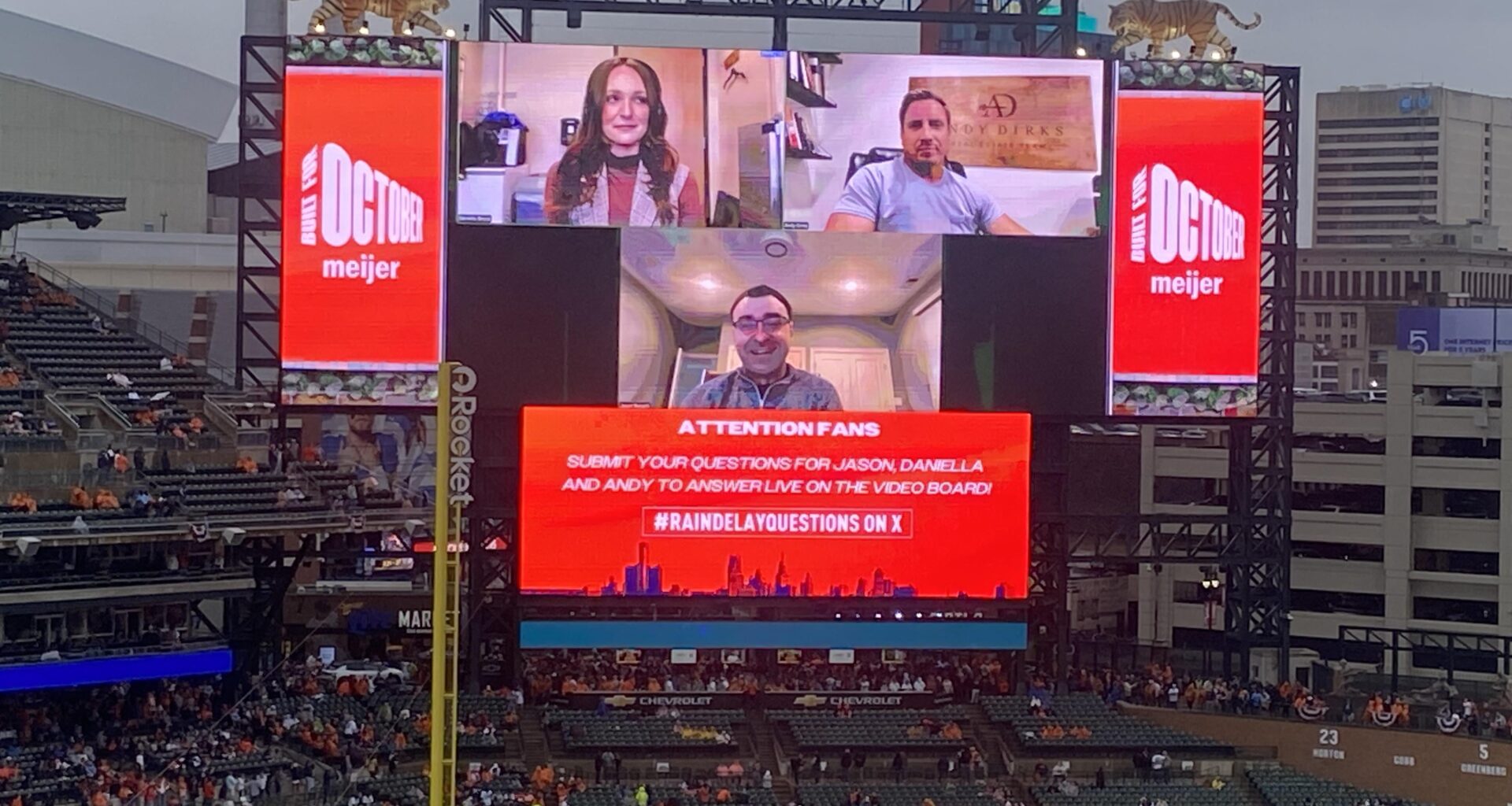 Rain Delay Questions in Stadium!