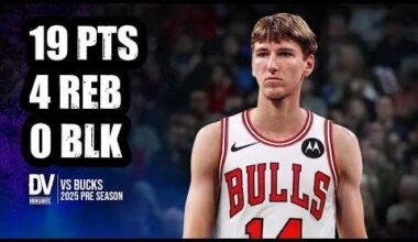 Matas Buzelis vs Bucks 19 pts 4 reb 0 blk | Oct 12, 2025 | Pre Season