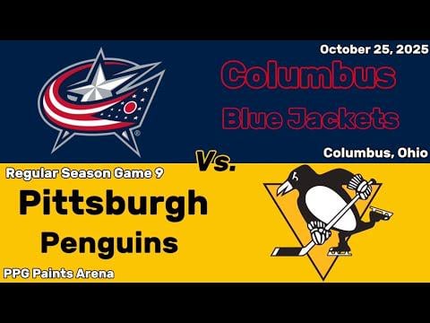 Columbus Blue Jackets vs Pittsburgh Penguins | October 25, 2025 | All Goals