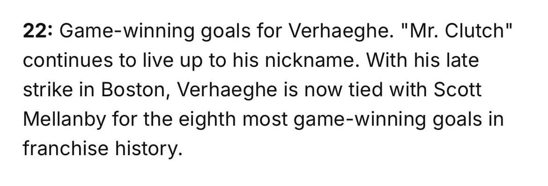 Verhaeghe now tied with Mellanby for the eighth most game-winning goals in franchise history