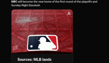 [The Athletic] NEWS: MLB is set to announce its new TV deals with NBC, Netflix and ESPN, sources tell @AndrewMarchand. NBC will become the new home of the first round of the playoffs and Sunday Night Baseball.