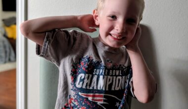 My youngest repping correctly. Go Pats!