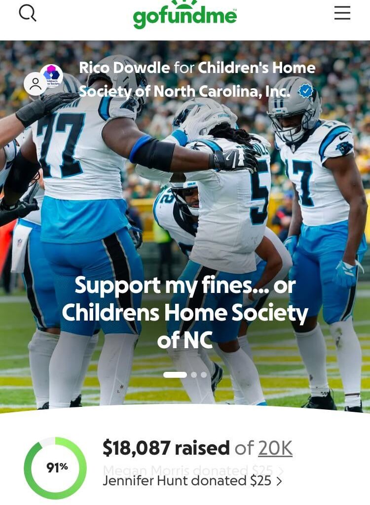 Rico setting up a Go fund me for his fines (even though it’s going to charity). Currently at 18k raised.