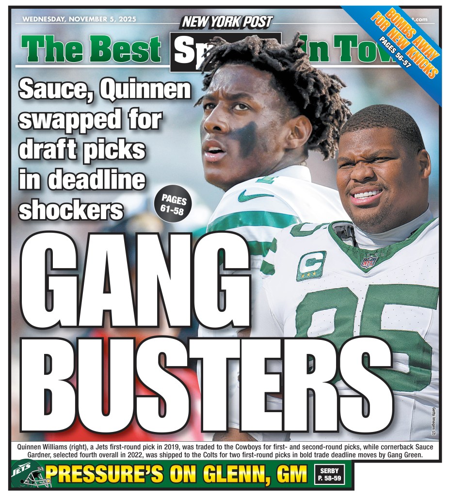 The Jets moved Quinnen Williams and Sauce Gardner before the NFL trade deadline.