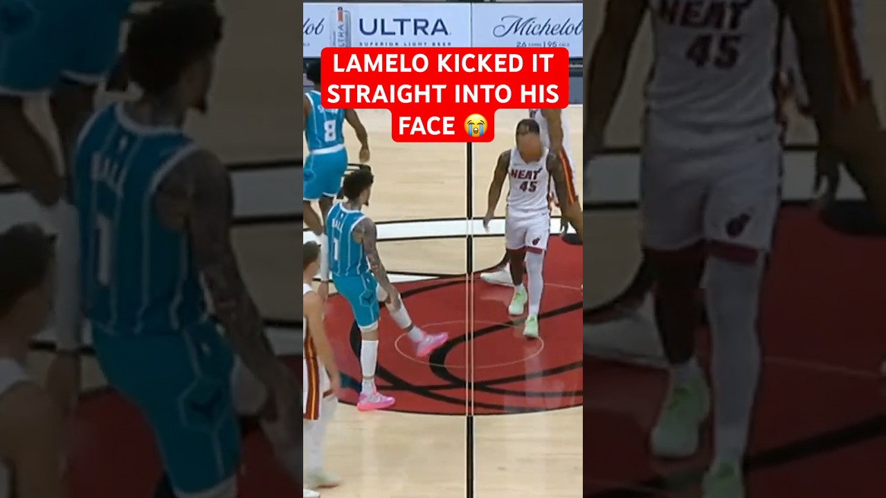 LaMelo kicked the ball straight into his face 😂 #shorts