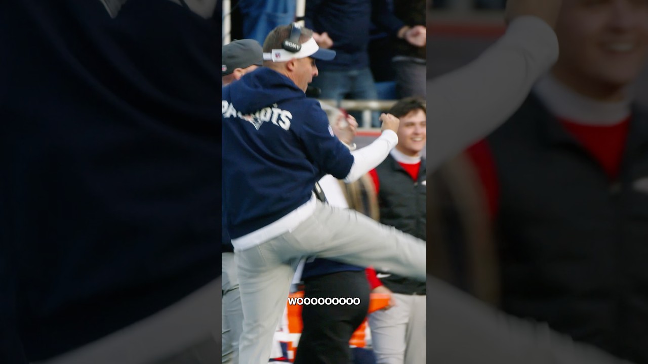 Coach McDaniels was FIRED UP after Boutte’s TD‼️ #shorts #micdup #patriots #nfl