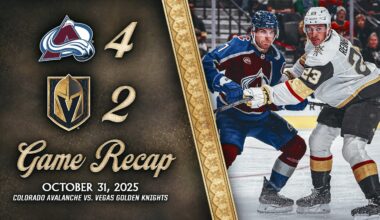 HIGHLIGHTS | Colorado Avalanche 4, Vegas Golden Knights 2 | Oct. 31, 2025