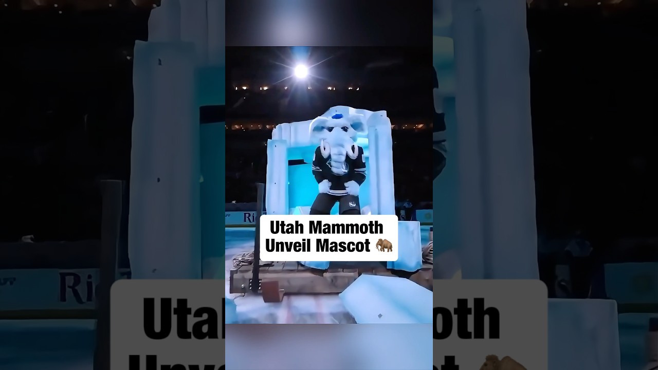 Utah Mammoth mascot revealed 🦣🔥 #nhl #utah #mascot