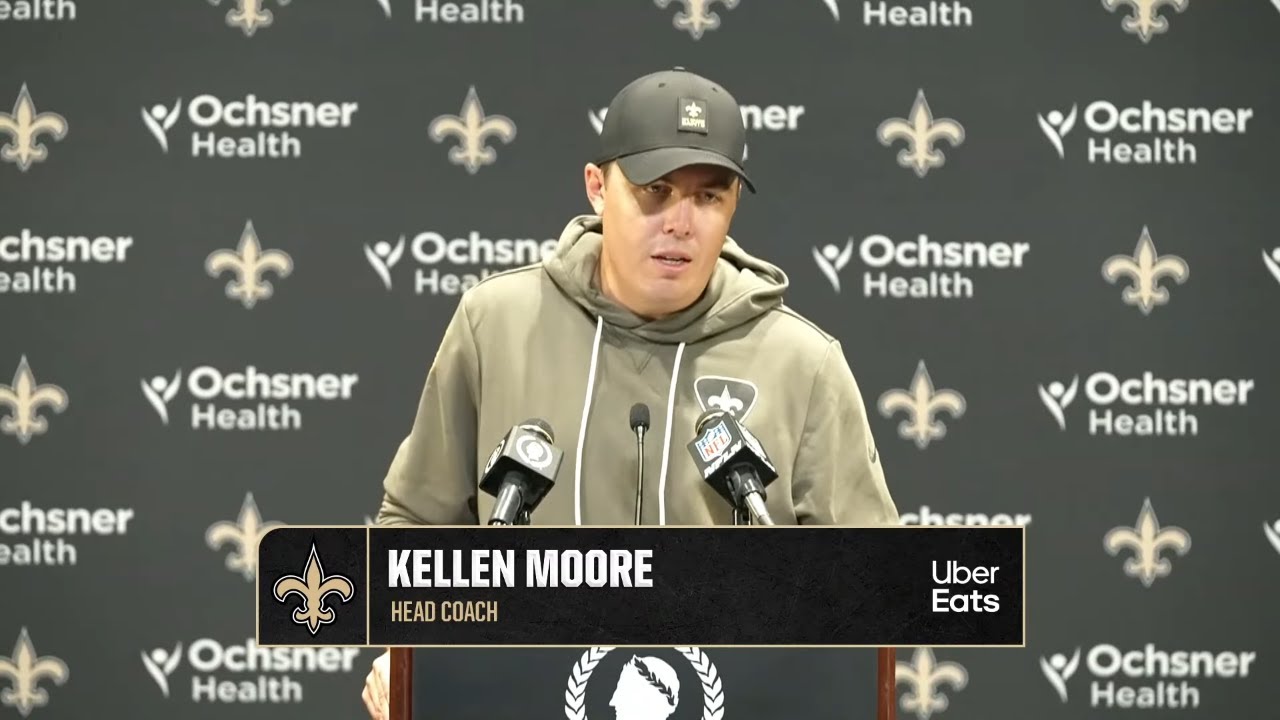 Kellen Moore recaps loss | Saints-Buccaneers Postgame | 2025 NFL Week 8