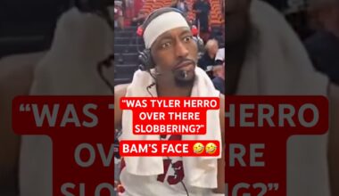 "Was Tyler Herro over there slobbering?" 😂 #shorts