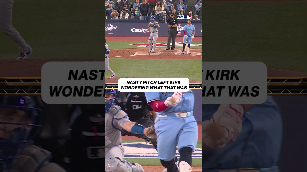 Yamamoto get the strikeout on a pitch almost hits Kirk 🥶 #dodgers #worldseries