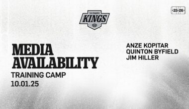 MEDIA: Anze Kopitar, Quinton Byfield, and Jim Hiller | LA Kings Training Camp
