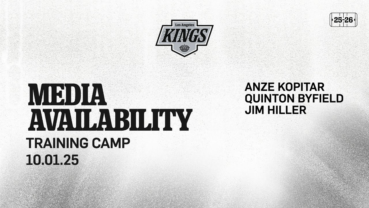 MEDIA: Anze Kopitar, Quinton Byfield, and Jim Hiller | LA Kings Training Camp