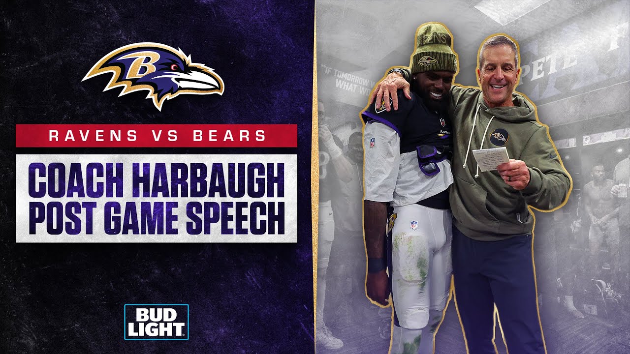 John Harbaugh's Locker Room Speech After Defeating Bears | Baltimore Ravens