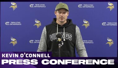 Kevin O'Connell on Carson Wentz's Shoulder Injury, J.J. McCarthy Starting Against Lions & More