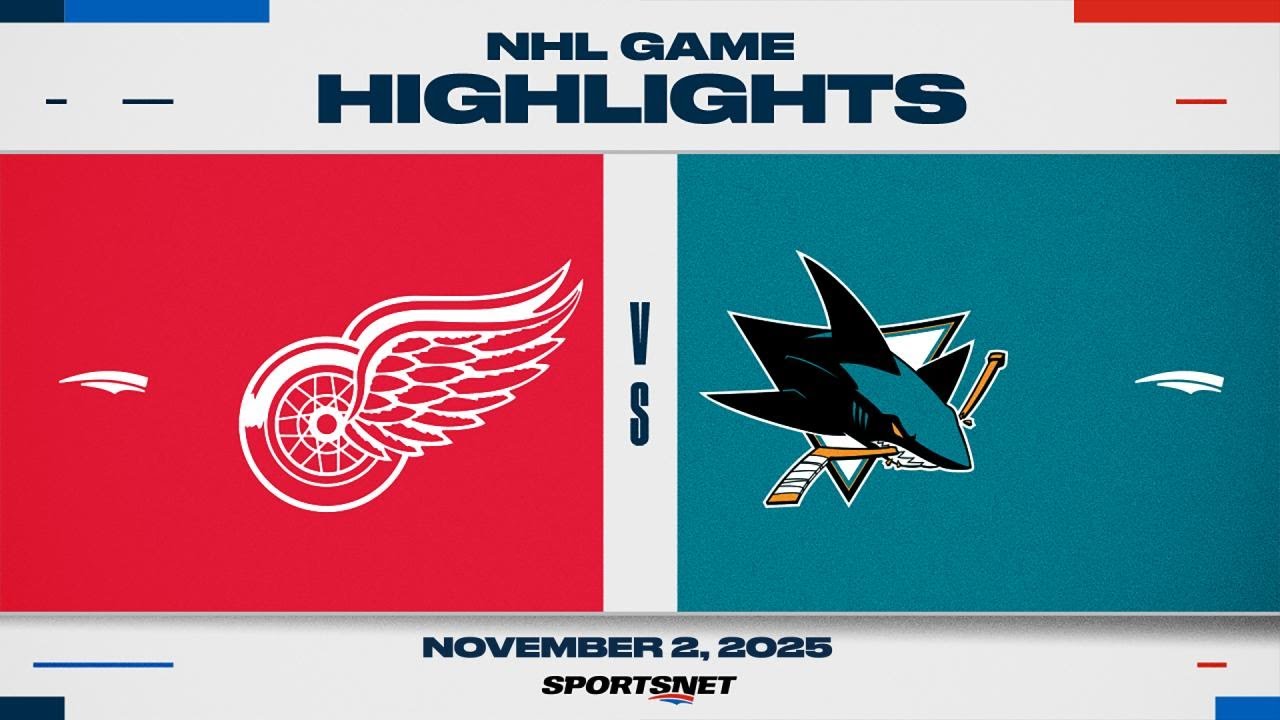 NHL Highlights | Red Wings vs. Sharks - November 2, 2025