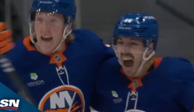 Islanders' Matthew Schaefer And Simon Holmstrom Score Twice In 29 Seconds To Win Vs. Blue Jackets