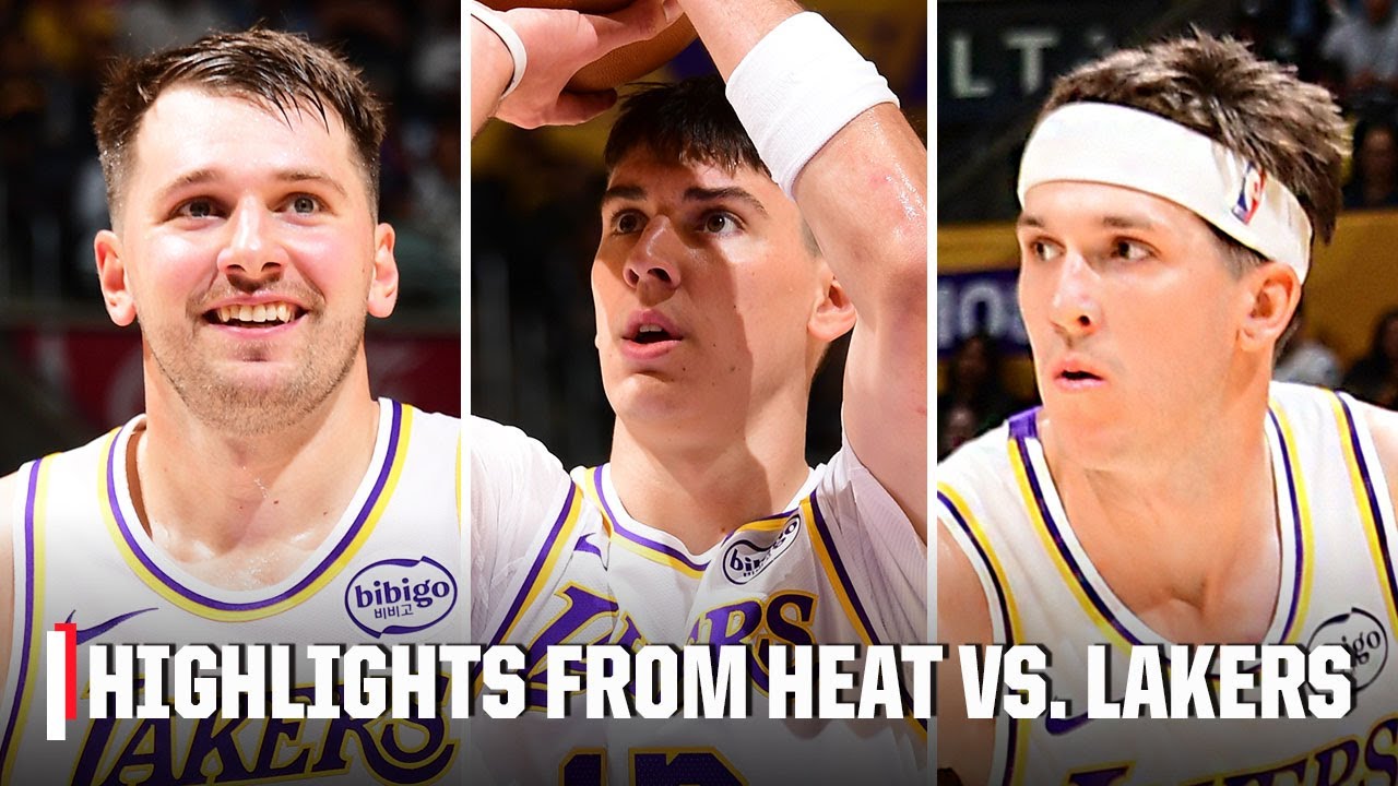 Doncic, Reaves & LaRavia combine for 80 PTS in Lakers' BIG W over Heat | NBA on ESPN