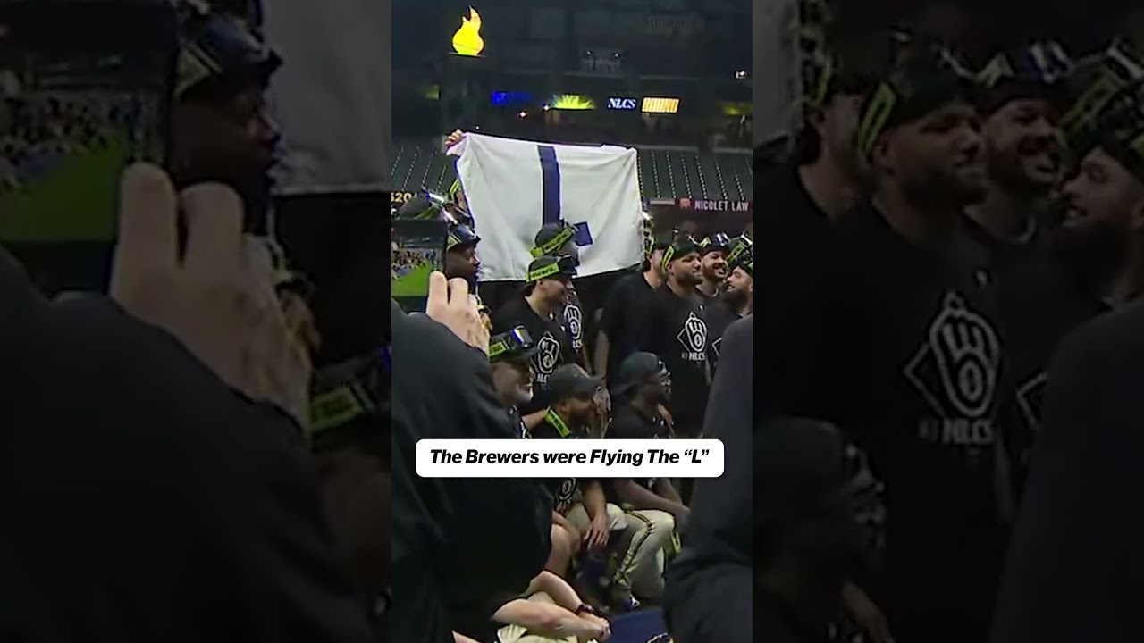 Brewers flew the "L" after beating the Cubs in the NLDS 🏳️ #baseball #mlb #nlds