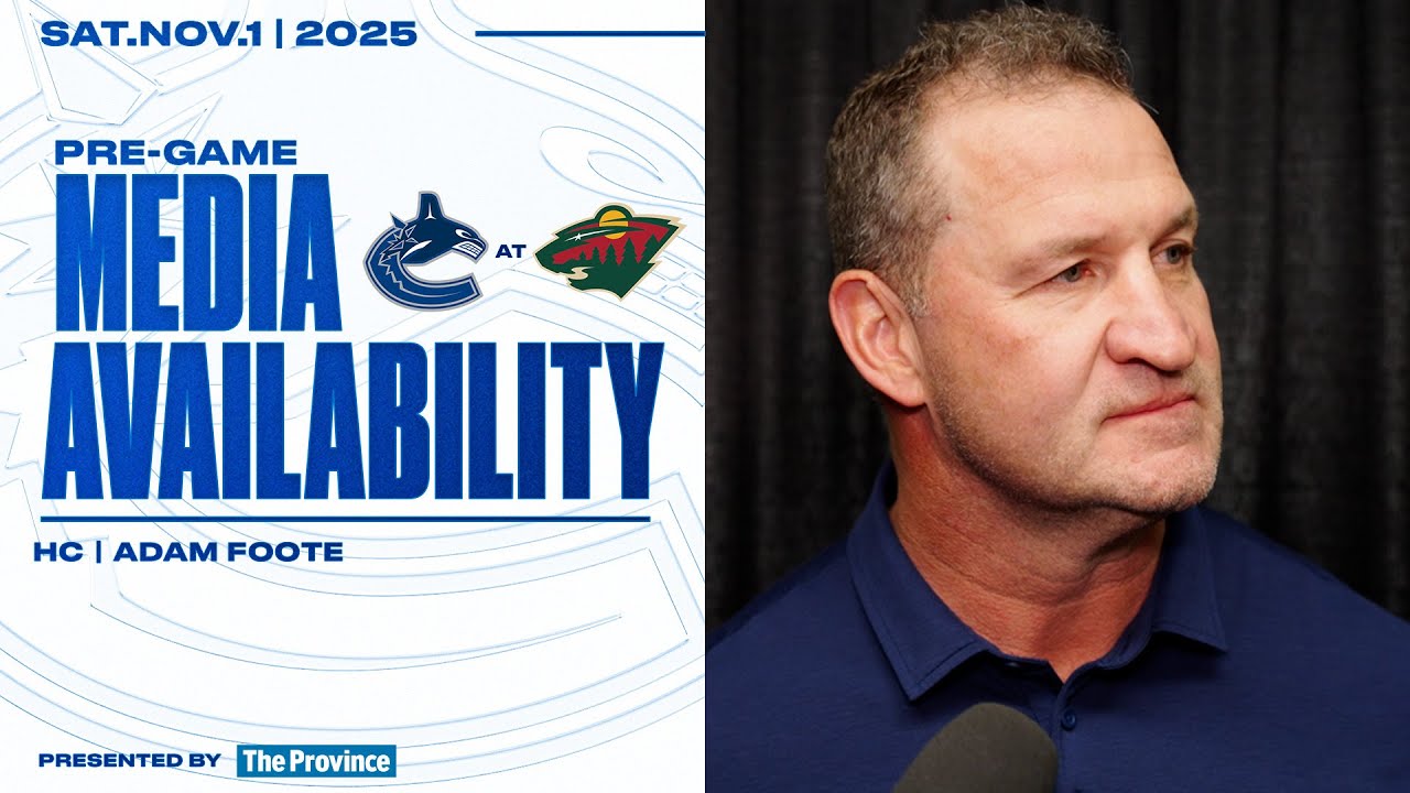 Head Coach Adam Foote Pre-Game Media | Canucks at Wild (Nov 1, 2025)