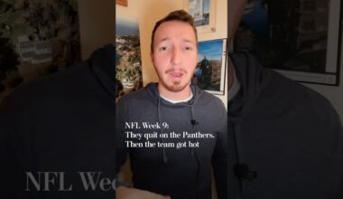 NFL Week 9: They quit on the Panthers. Then the team got hot