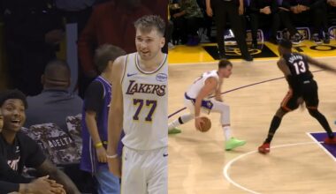 Luka Doncic cooks Bam Adebayo the play after Heat bench had words for him