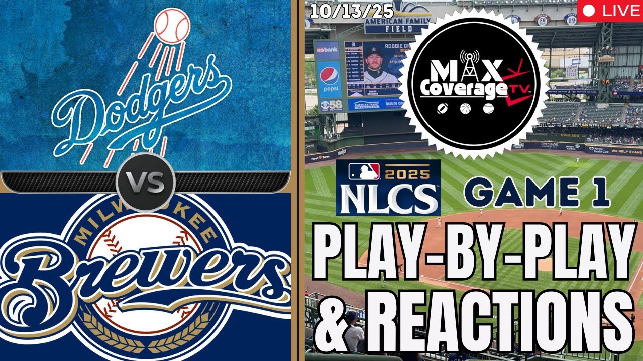 🔴NLCS Game 1 - Los Angeles Dodgers vs Milwaukee Brewers - Play-By-Play & Reactions (10/13/25)