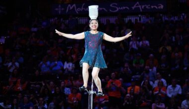 Red Panda makes NBA return from broken wrist at Bulls game