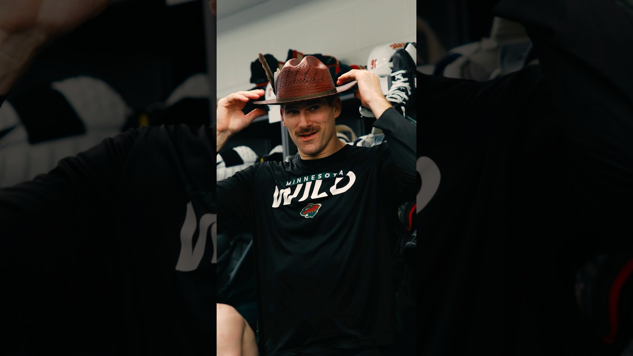 ladies and gentlemen… THE HAT on a moose 🫎 #marcusfoligno #mnwild #nhl