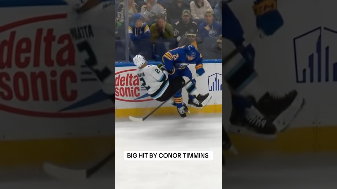CONOR TIMMINS COMIN’ THROUGH! 💥 #nhl #buffalosabres #hit